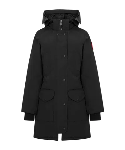 Canada Goose Logo Patch Down Jacket In Black