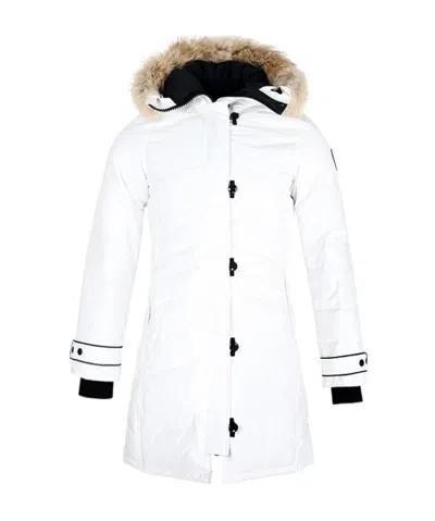 Canada Goose Logo Patch Down Jacket In White