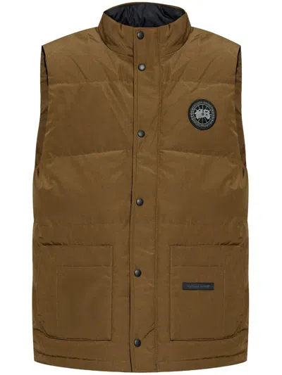 Canada Goose Sleeveless High Collar Freestyle Vest Jacket In Military Green