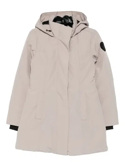 CANADA GOOSE LOGO-PATCH HOODED COAT