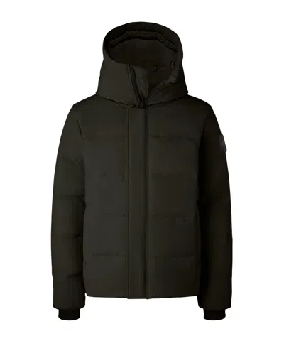 Canada Goose Logo-patch Hooded Jacket In Black