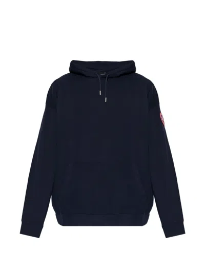 Canada Goose Logo-patch Hoodie In Blue