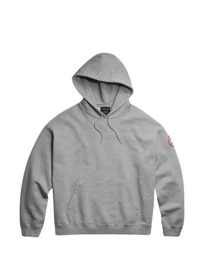 Canada Goose Logo-patch Hoodie In Gray