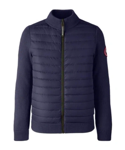 Canada Goose Logo Patch Knitted Jacket In Blue