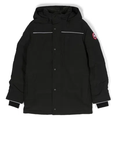 Canada Goose Kids' Logo-patch Padded Coat In Black