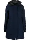 Canada Goose Logo-patch Padded Down Coat In Blue