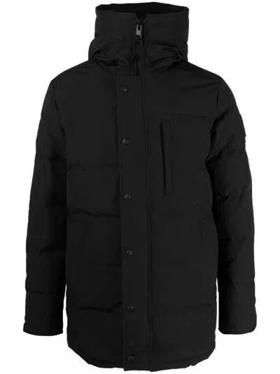 Canada Goose Logo-patch Padded Down Jacket In Black