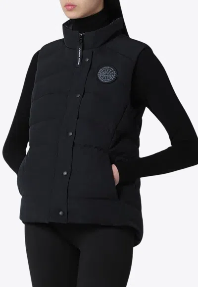 Canada Goose Logo-patch Padded Down Vest In Black
