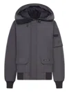 Canada Goose Hooded Bomber Jacket Long Sleeves In Blue