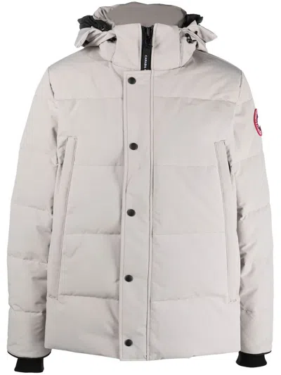 Canada Goose Logo-patch Padded Jacket In Neutrals