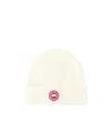Canada Goose Logo-patch Ribbed-knit Beanie In White
