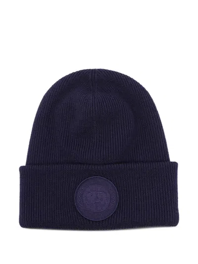 CANADA GOOSE LOGO-PATCH WOOL BEANIE