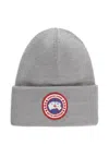 Canada Goose Logo-patch Wool Beanie In Gray