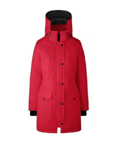 Canada Goose Logo-patch Zip-fastening Coat In Red