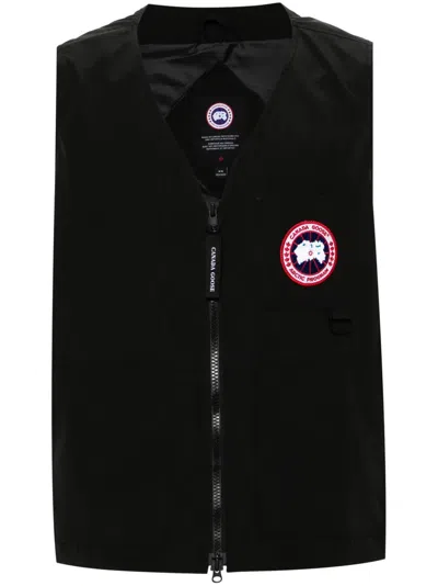 CANADA GOOSE LOGO-PATCH ZIP-UP VEST