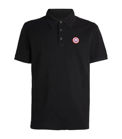 Canada Goose Logo Polo Shirt In Black