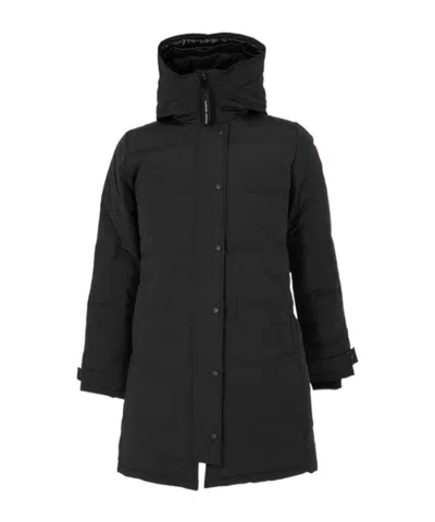 Canada Goose Logo Waterproof Parka Down Jacket In Black
