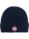 Canada Goose Arctic Disc Ribbed-knit Beanie In Blue