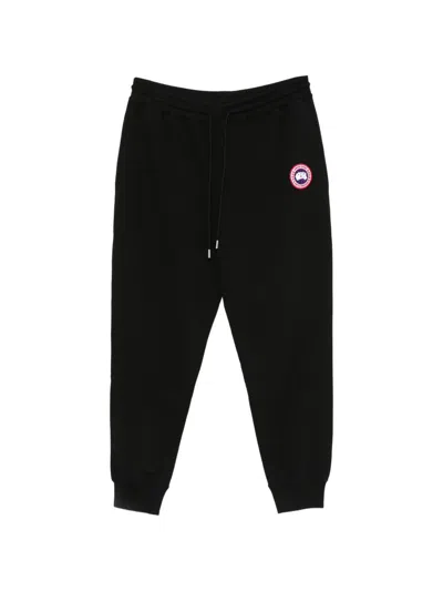 Canada Goose Logo-patched Cotton Joggers In Black