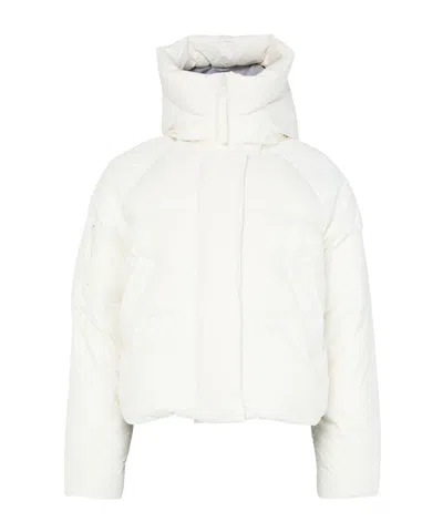 Canada Goose Logo-stamped Down Jacket In White