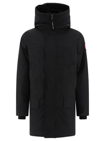 Canada Goose Long Black Coat With High Collar