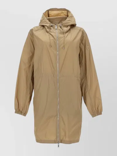 Canada Goose Long Hooded Coat Drawstring Hood Design In Brown