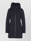 Canada Goose Long Hooded Padded Jacket And Pockets In Blue