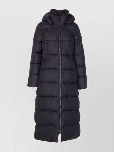 Canada Goose Long Padded Quilted Jacket Removable Hood In Blue