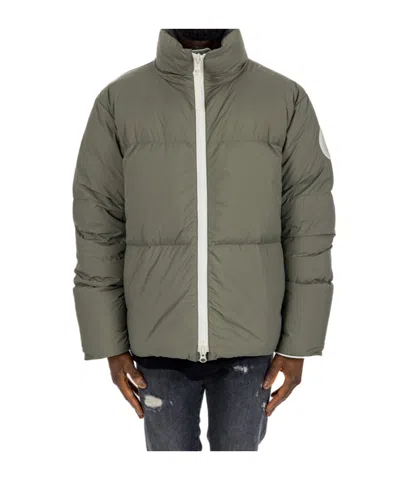 Canada Goose Long-sleeved Logo Coat In Green