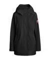 Canada Goose Long-sleeved Midi Hooded Parka In Black