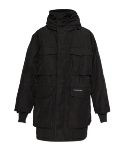 Canada Goose Long-sleeve Hooded Down Jacket In Black