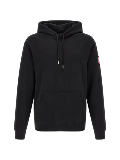 Canada Goose Black Hooded Sweatshirt With Kangaroo Pocket In Multi