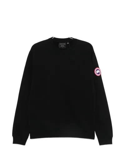 Canada Goose Loon Logo-patch Sweater In Black