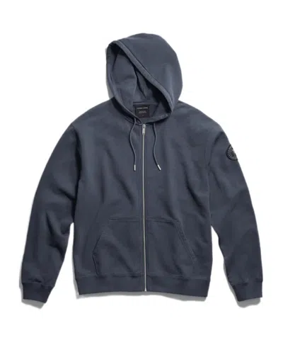 Canada Goose Loon Logo-patch Zip-up Hoodie In Midnight Blue