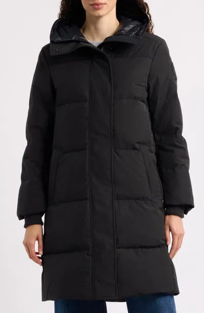 Canada Goose Louise Down Parka With Genuine Shearling Hood Trim In Black - Noir