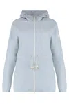 Canada Goose Windbreaker With Adjustable Drawstring Waist And Hood In Blue