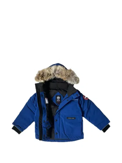 Canada Goose Lynx Fur Hooded Jacket In Blue