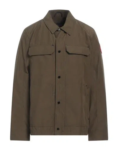Canada Goose Man Jacket Military Green Size S Polyester, Cotton In Green