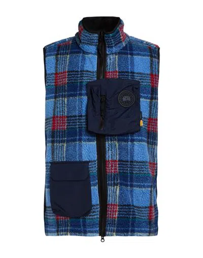 Canada Goose Man Vest Blue Size Xxs Polyester, Wool