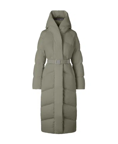 Canada Goose Marlow Belted Puffer Coat In Gray