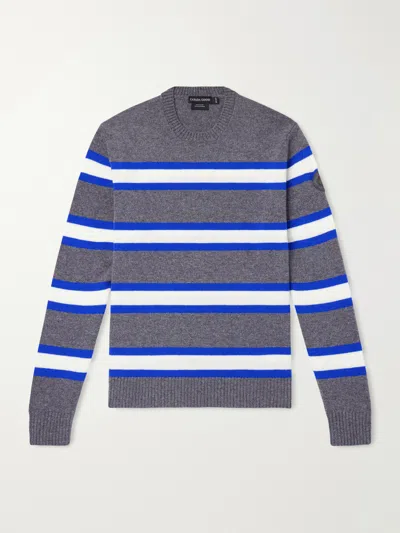 Canada Goose Matawin Striped Wool Sweater In Gray