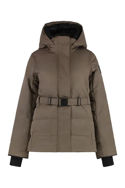Canada Goose Mckenna Hooded Short Down Jacket In Mud