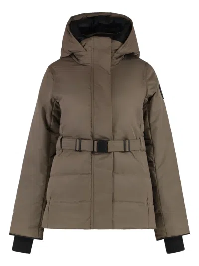 Canada Goose Mckenna Hooded Short Down Jacket In Brown