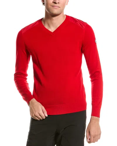Canada Goose Mcleod Wool V-neck Sweater In Red