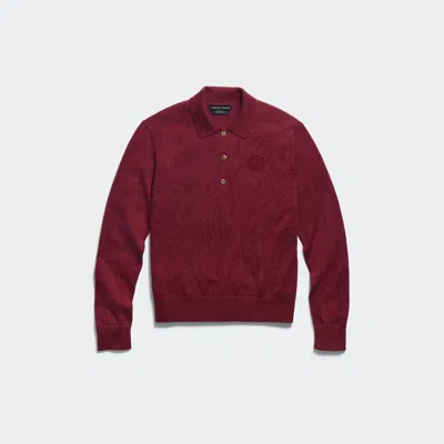 Canada Goose Melrose Knit Long Sleeve Polo In Burnt Vermillion