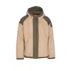 Canada Goose Hooded Shearling Effect Jacket With Contrast Panels In Brown