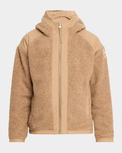 Canada Goose Men's Alberni Reversible Fleece Hooded Bomber Jacket In Brown