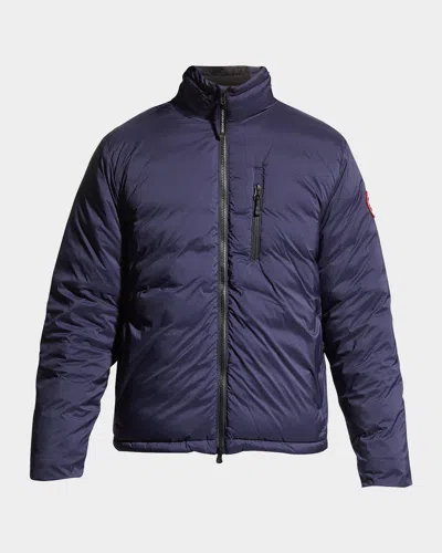Canada Goose Men & Apos;s Lodge Zip-front Puffer Coat In Blue
