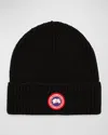 Canada Goose Black Rib Beanie In Black