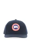 Canada Goose Branded Adjustable Baseball Cap With Curved Brim In Black